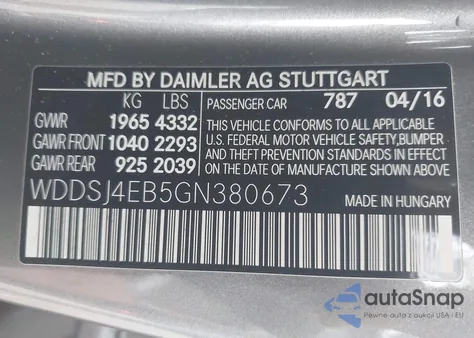 2016 Mercedes-Benz Cla 250 из США, поврежденный, VIN WDDSJ4EB5GN380673